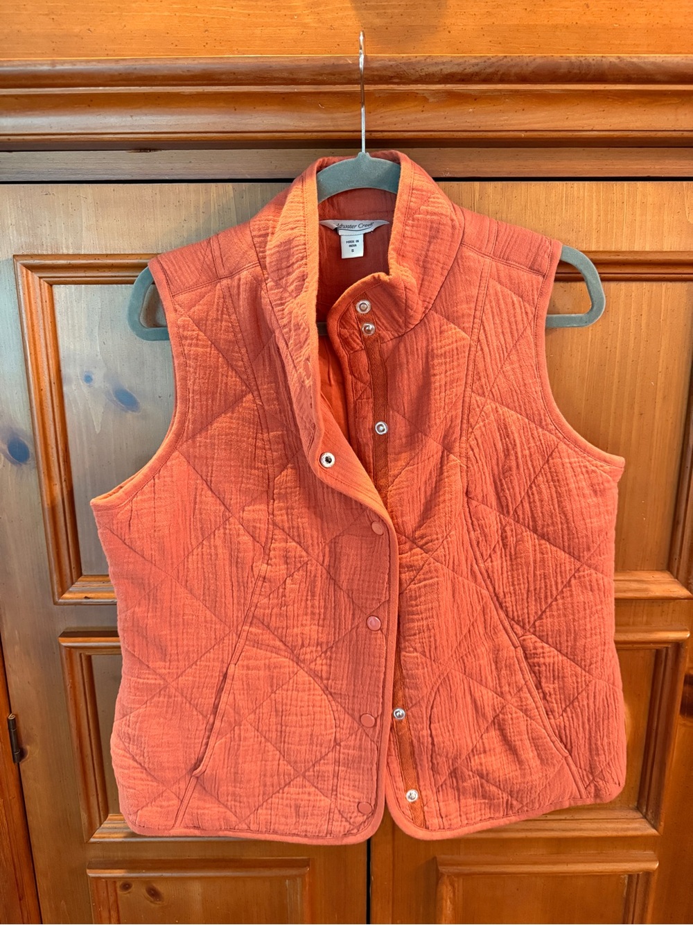 Coldwater Creek Quilted Orange Sleeveless Vest